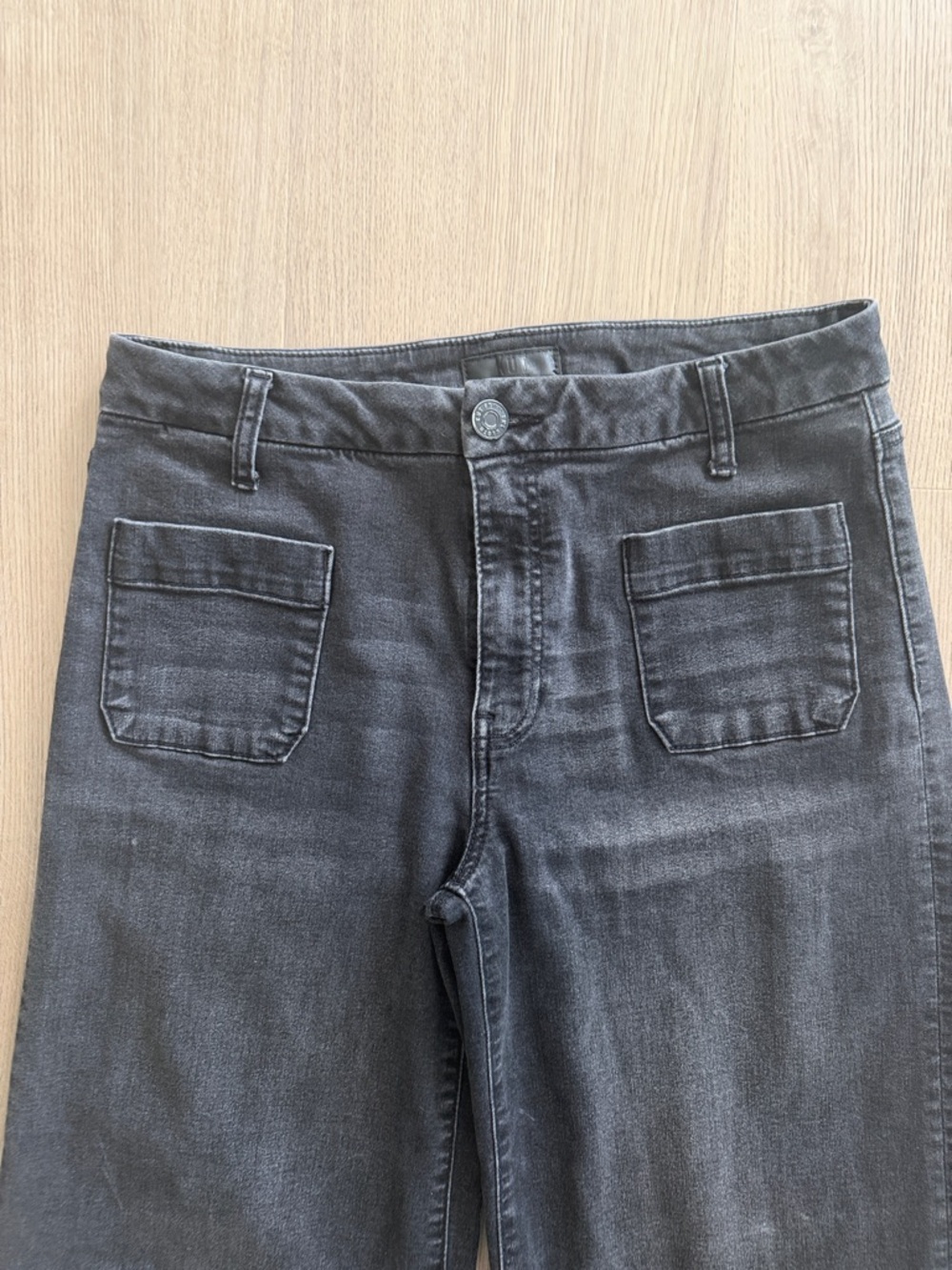 Kut from the Kloth Meg Wide-Leg High Rise Black Denim Jeans Size 8 - Picture 2 of 3